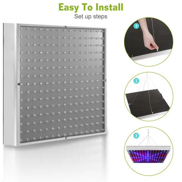 Full Spectrum LED Grow Light Panel – 225 LEDs Hanging Lamp