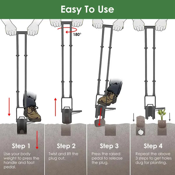 5-in-1 Bulb Planter Tool with Long Handle