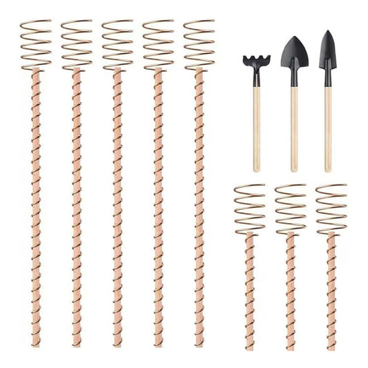 8 Pack Electroculture Copper Garden Stakes with 3 Tools