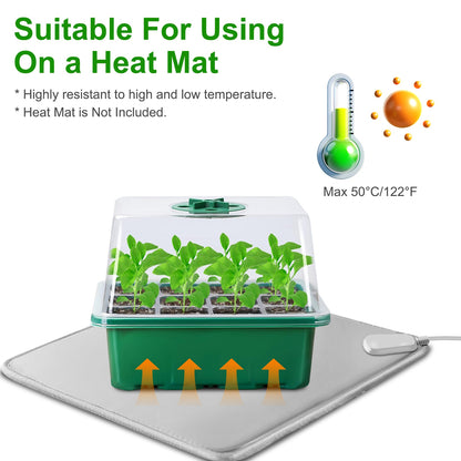 5-Pack Seed Germination Kit with Grow Light & Humidity Dome