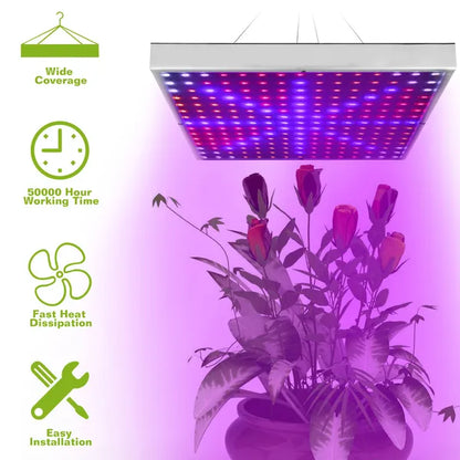 Full Spectrum LED Grow Light Panel – 225 LEDs Hanging Lamp