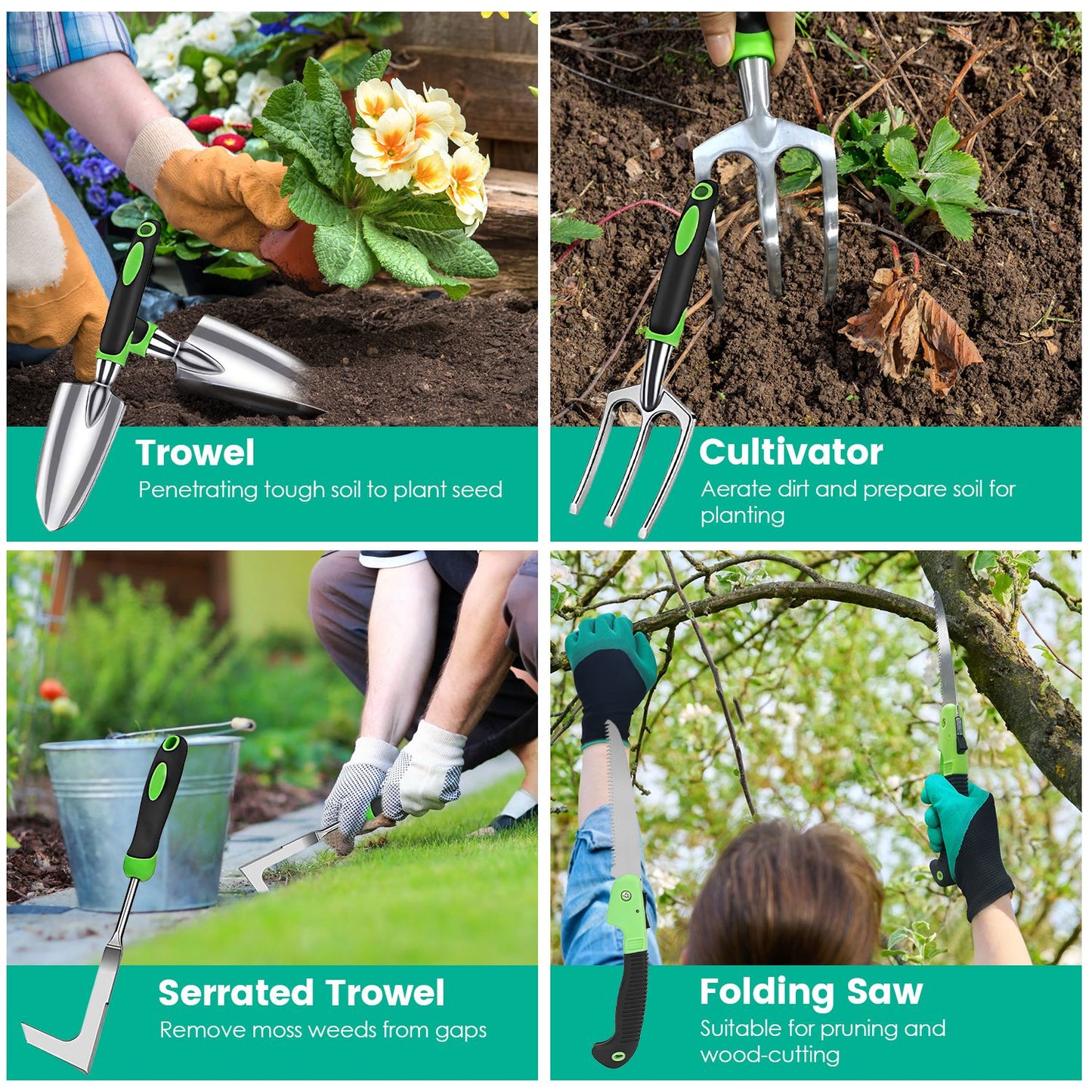 13-Piece Garden Tool Set with Storage Bag