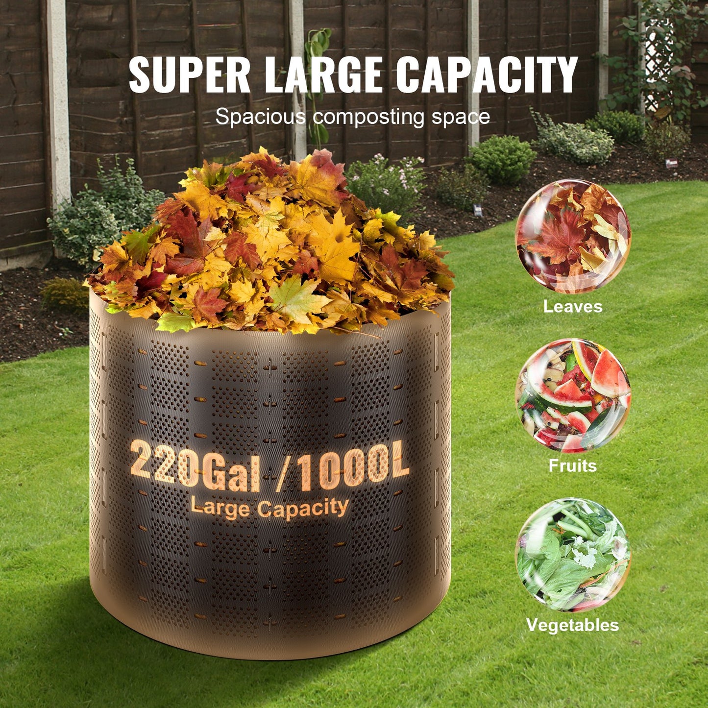 220 Gallon Outdoor Expandable Compost Bin