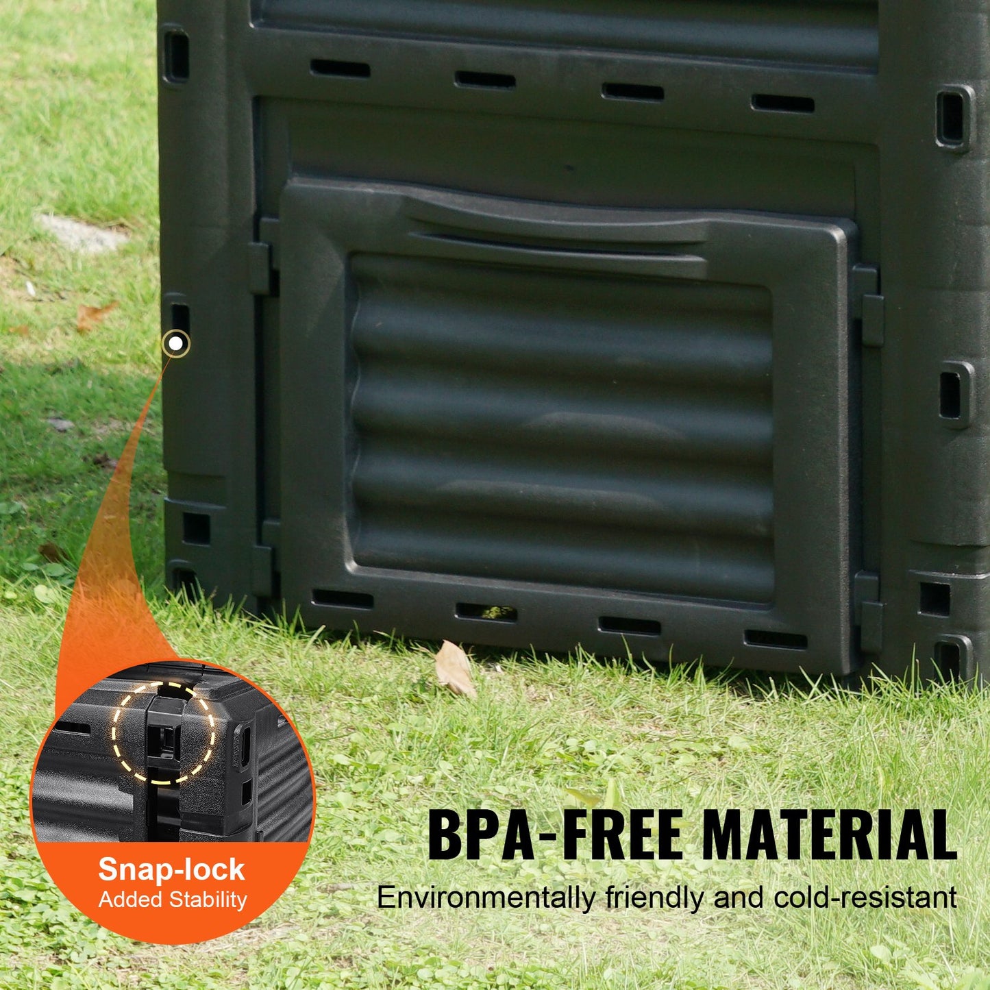 80 Gal Outdoor Compost Bin – BPA-Free with Lid & Access Door